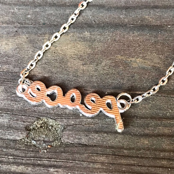 Vintage 2000s PEACE Crystal Letter Anklet Y2K - Picture 2 of 3